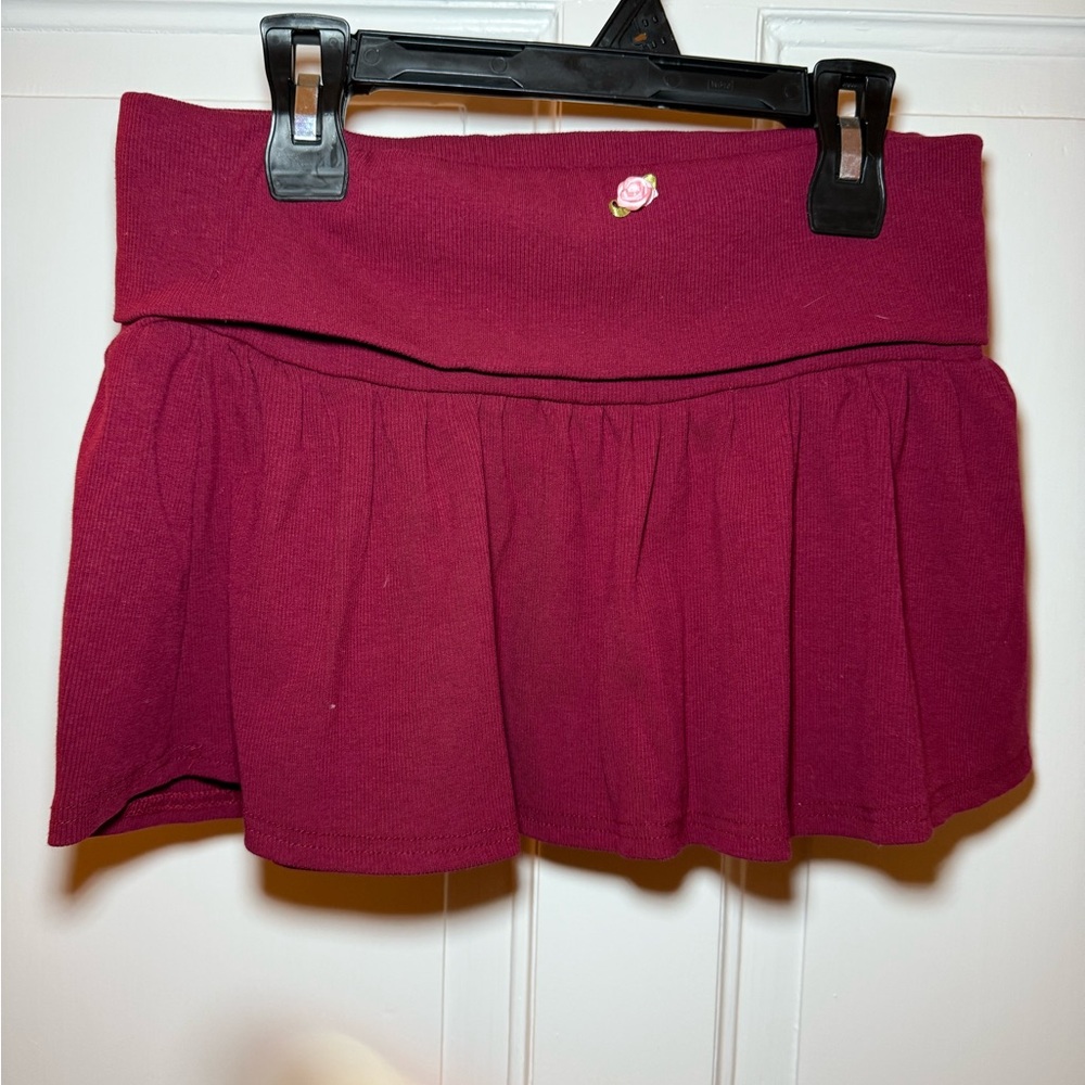 Burgundy Mini Skirt y2k